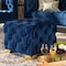 Baxton Studio Avara Blue Velvet Upholstered Gold Finished Button Tufted Ottoman 153-9371 - alternate 5